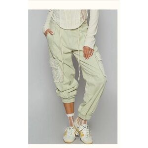 NWOT POL Pistachio Crochet Jogger Pants – High-End Boutique Small